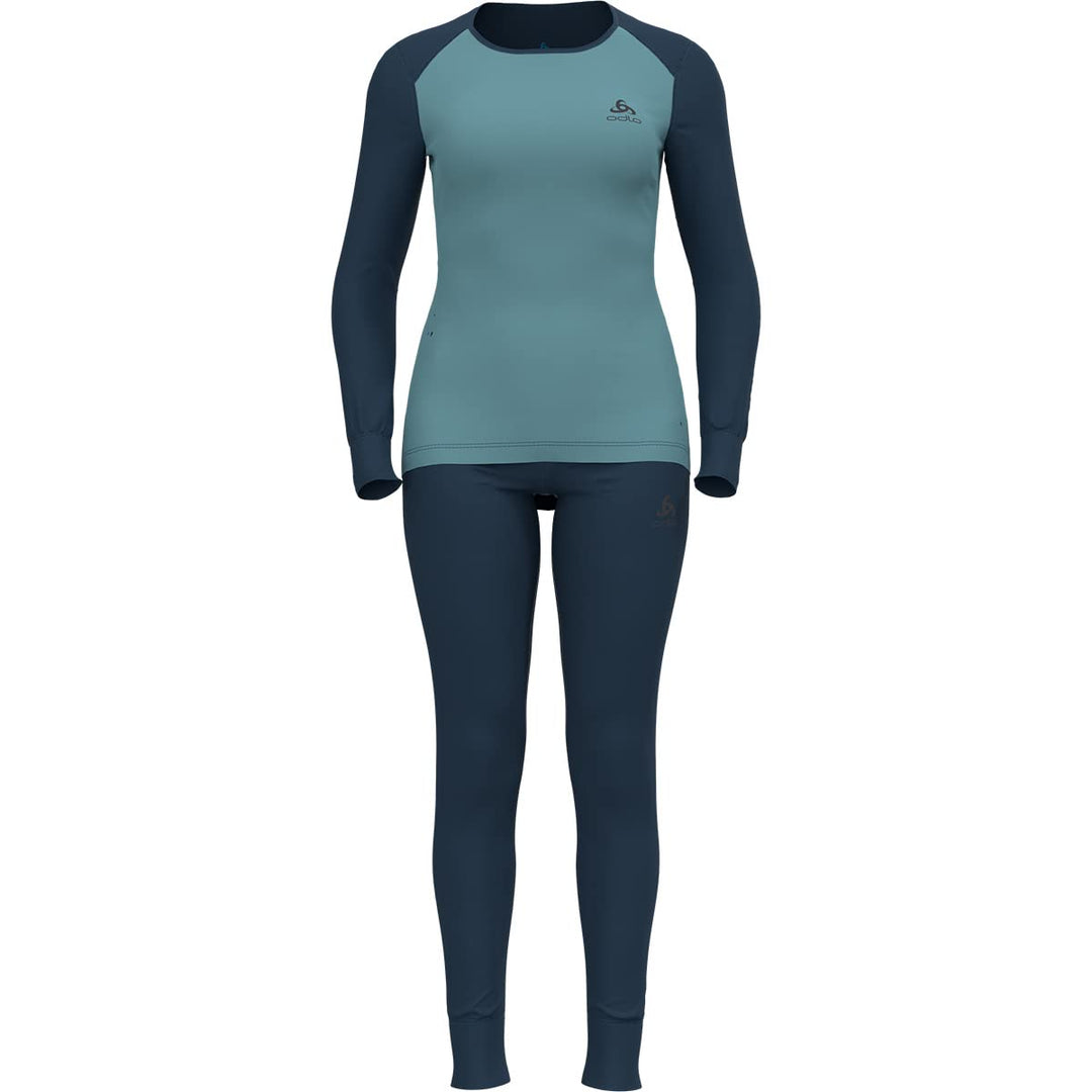 Odlo Damen Funktionsunterwäsche Set Active WARM ECO XS Blue Wing Teal - Reef Waters, XS Blue Wing Te