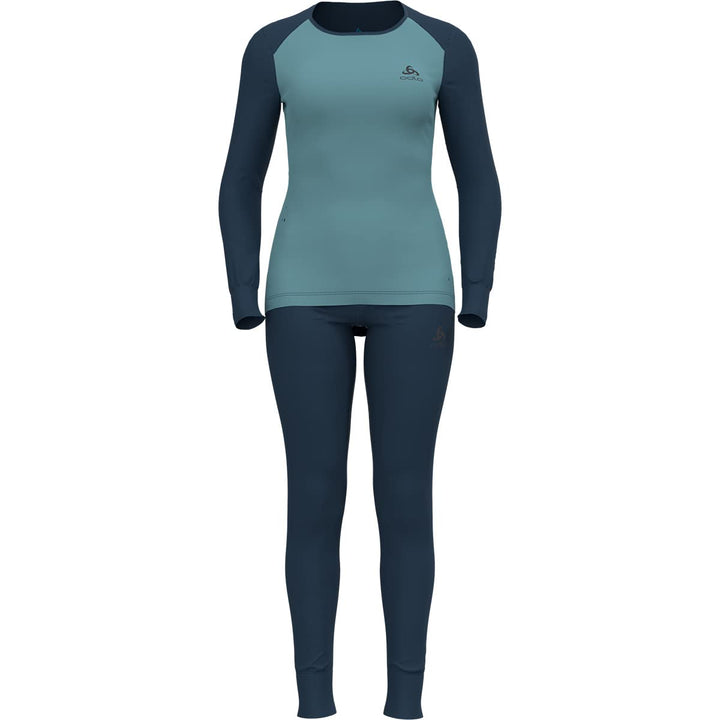 Odlo Damen Funktionsunterwäsche Set Active WARM ECO XS Blue Wing Teal - Reef Waters, XS Blue Wing Te