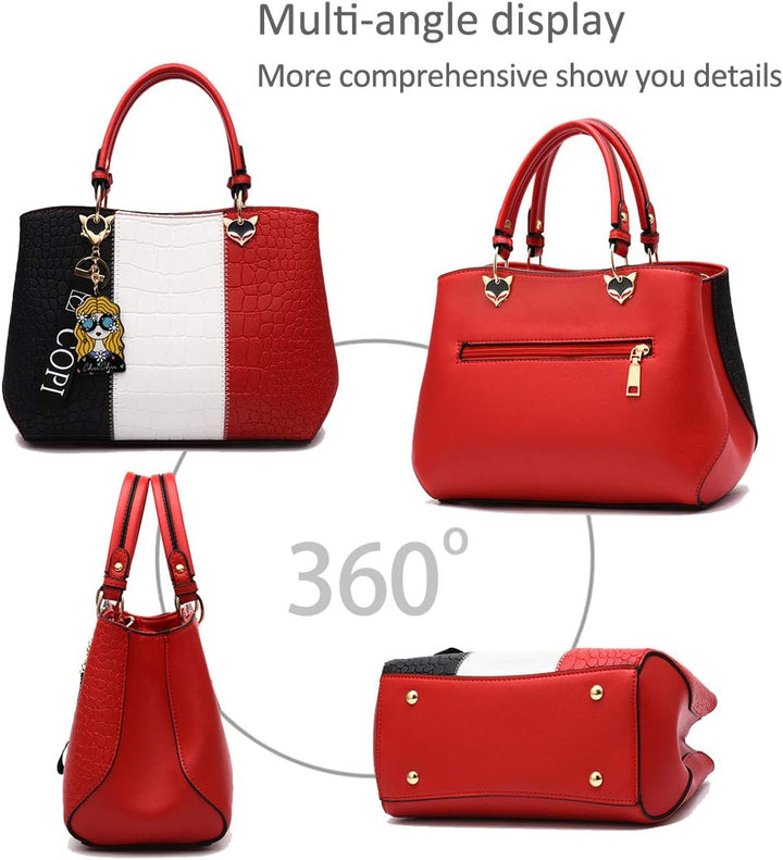 NICOLE &amp; DORIS Damen Handtasche Umhängetasche Henkeltasche Kuriertasche Elegant Damen Handtaschen mi