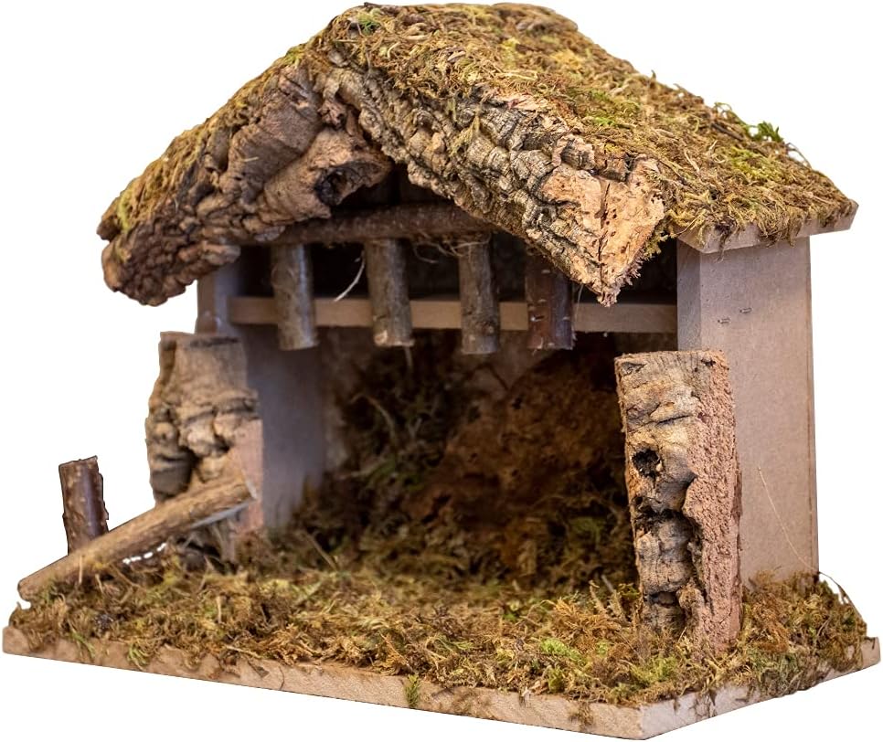 Village Weihnachtskrippe aus Holz für Weihnachtskrippe, 25,4 x 12,7 x 20,3 cm, hergestellt in Italie