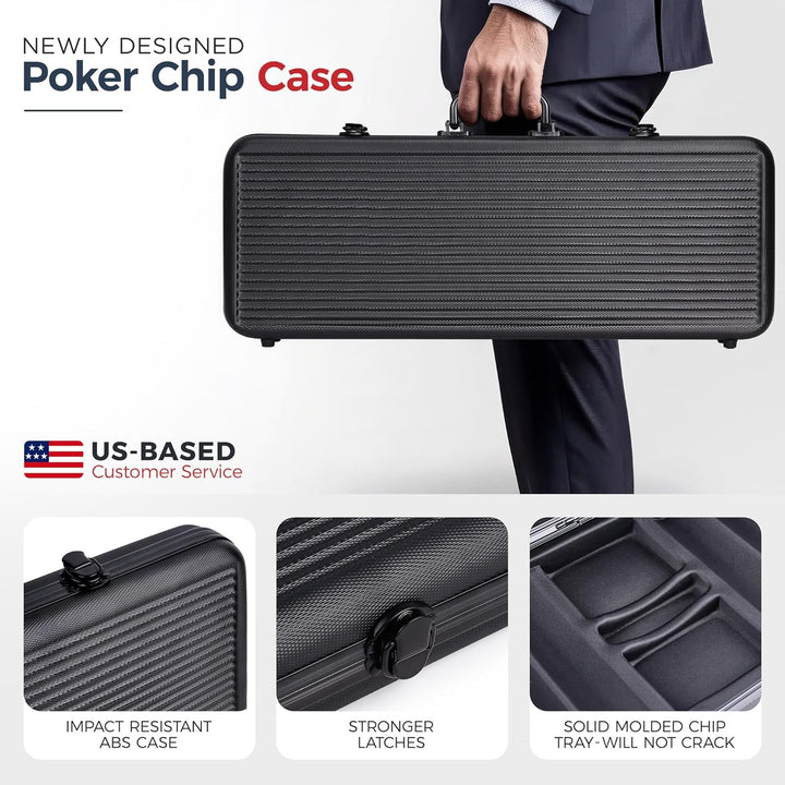 JPC 500 Piece Crown Casino Clay Poker Chips Set by