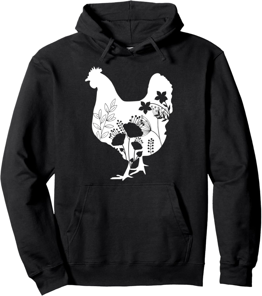 Huhn Hühner Blumen Hühnerstall Gefkügel Bauer Geschenk Pullover Hoodie