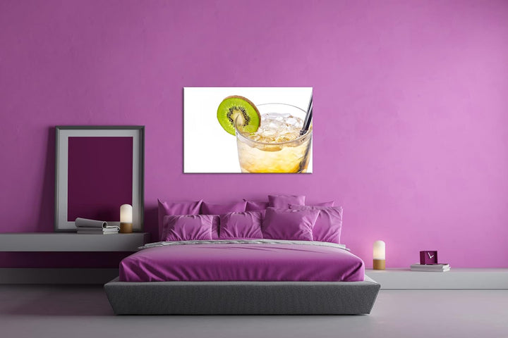 deyoli Kiwi-Cocktail Format:90x60 cm als Leinwandbild, Motiv fertig gerahmt auf Echtholzrahmen, Hoch