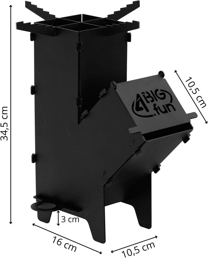 Campingofen Raketenofen Feuerstelle Rocket Stove für Dutch Oven Garten Terrasse Feuer-Ofen Multifunk
