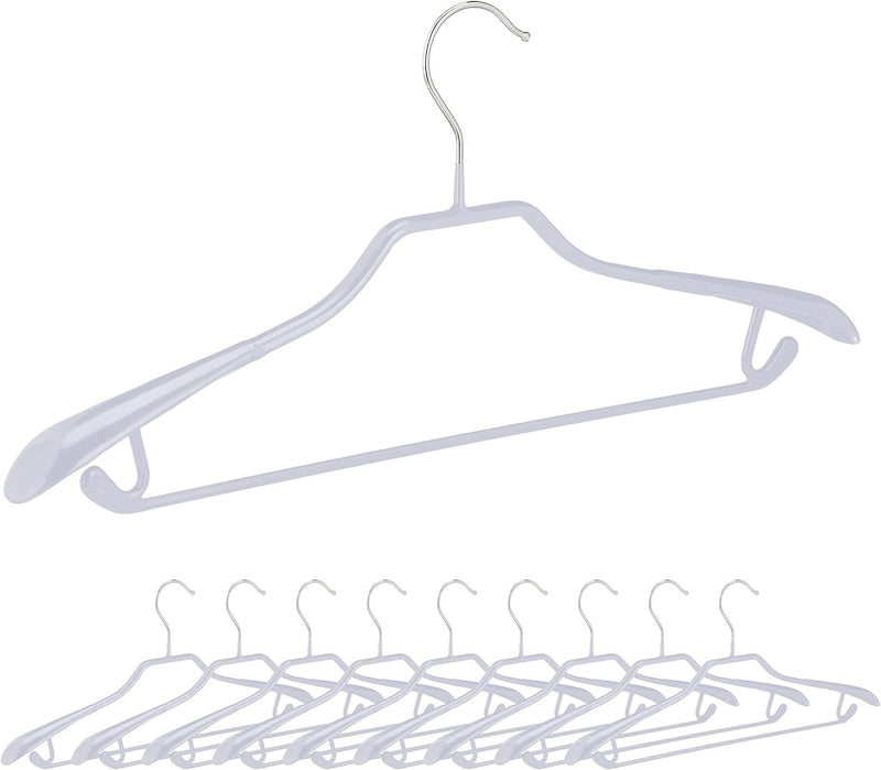 20 x Anzugbügel, breite Schulterauflage, rutschfest gummiert, Kostümbügel, Hosenstange, Haken, Kleid