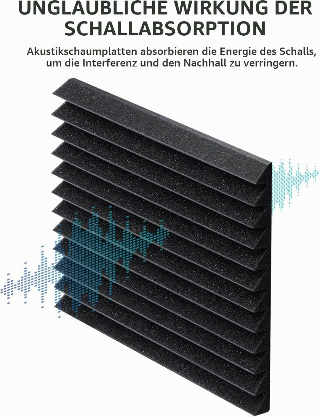 Wemk Akustikschaumstoff, 36 Stück Noppenschaumstoff mit Selbstklebender Rückseite, Akustik Platten A