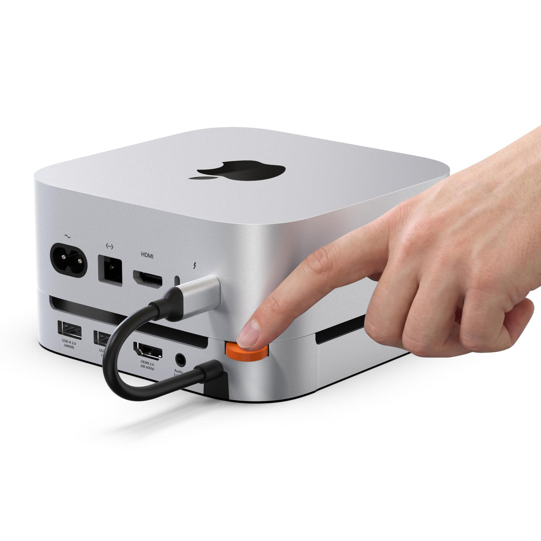 Stouchi Mac mini M4 Dock mit NVMe SSD Gehäuse, M4 Ständer und Hub mit 2x USB A 10 Gbit/s, SD /TF Kar