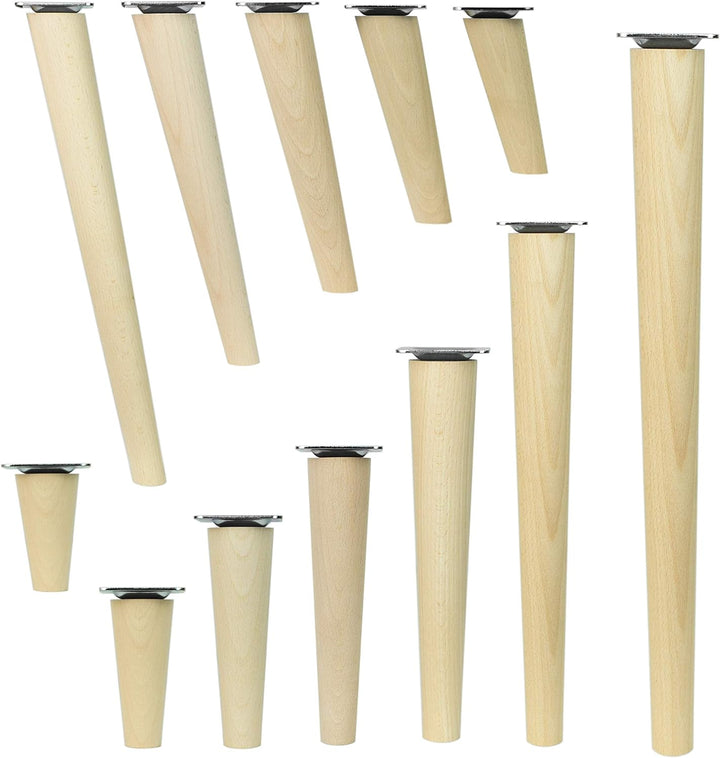 emoebelbeschlaege Prima Online 4X Holzfüsse Möbelfüsse Sofafüsse Buche Holzbeine gerade Länge 35cm B