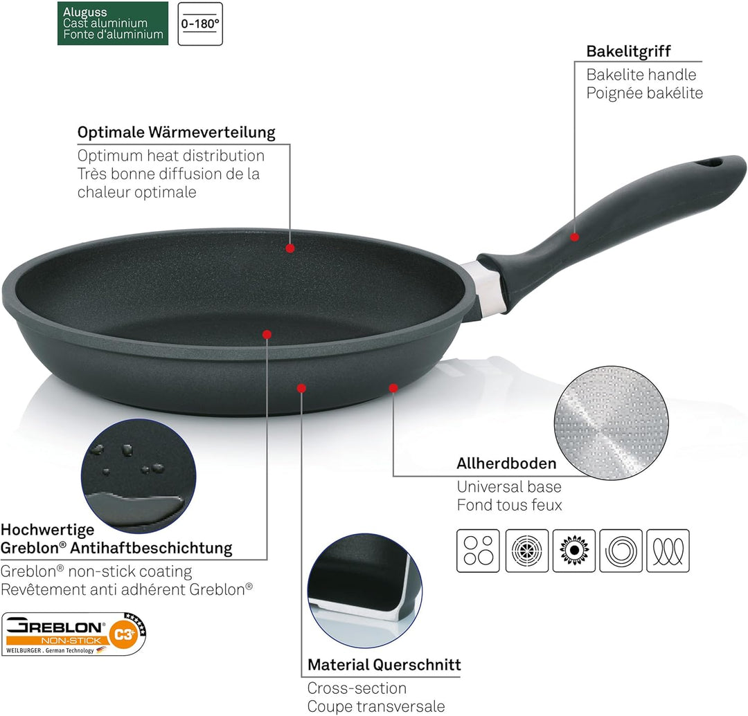 Kela 15151 Bratpfanne, Antihaftversiegelung, Aluguss 5 mm, Induktionsgeeignet, 28 cm Durchmesser, Ke