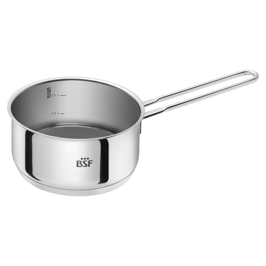 Zwilling BSF Stieltopf Bordeaux 16 cm 1,5 L – Edelstahl Kochtopf silber mit Innenskalierung (0,5 l /