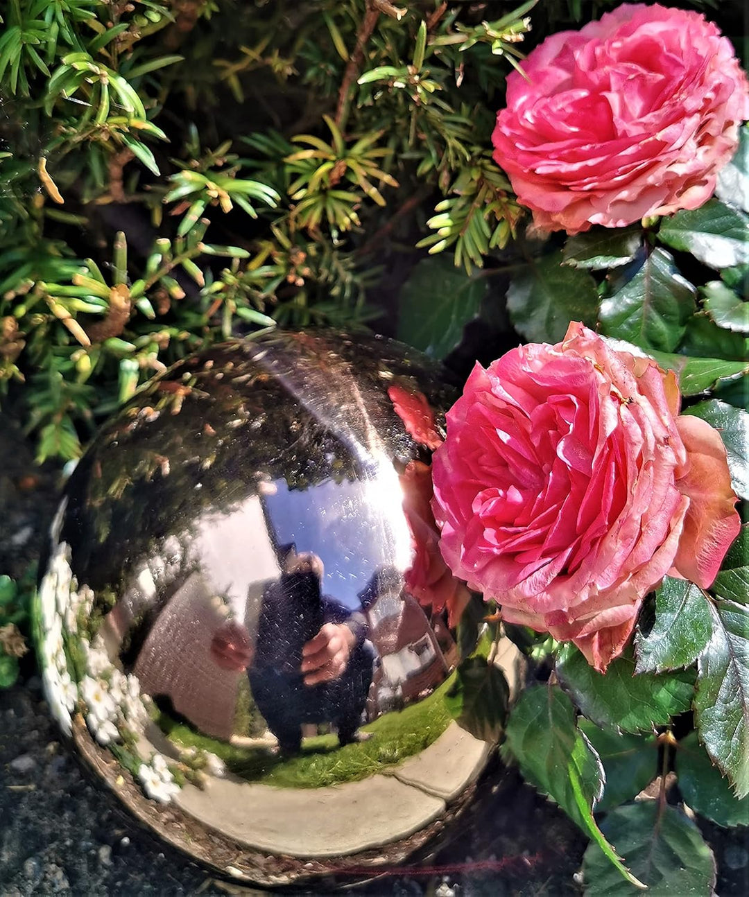 Dekokugel aus Edelstahl 50 cm Edelstahl Golden Rose poliert Dekorationskugel Edelstahlkugel