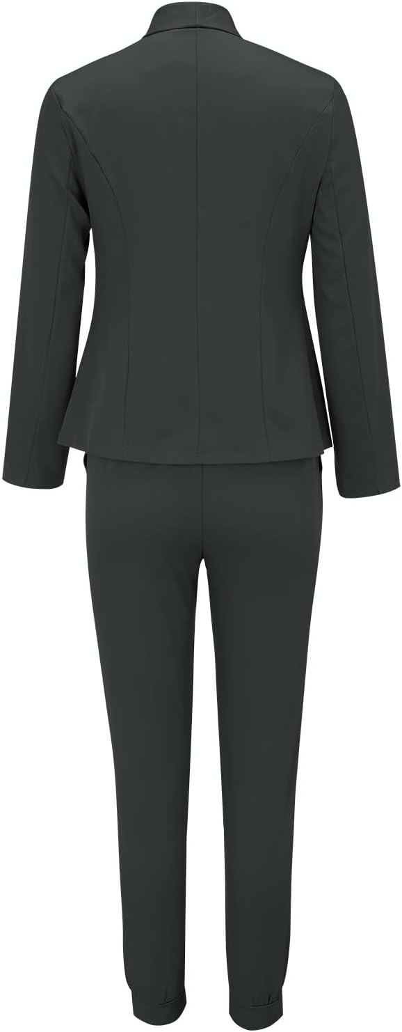 Hosenanzug Damen, Festlich Elegant Business Anzug Set Hosenanzug Blazer Hose Outfit Zweiteiler Slimf