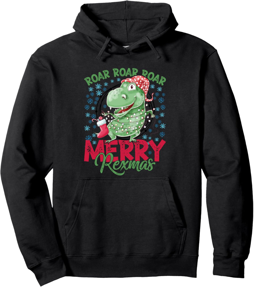 Kids Roar Roar Roar Merry Rexmas, Weihnachtsbaum T-Rex Dinosaurier Pullover Hoodie