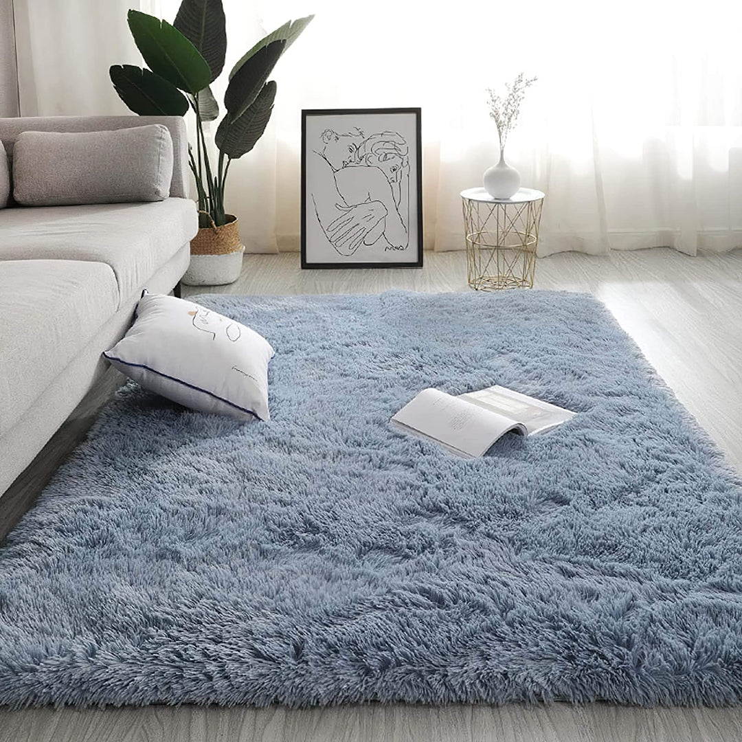VOFUSHON Wohnzimmer Hochflor Teppich,Shaggy Flur Läufer Teppich Modern Flauschiger Weich Teppich Gro