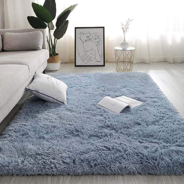 VOFUSHON Wohnzimmer Hochflor Teppich,Shaggy Flur Läufer Teppich Modern Flauschiger Weich Teppich Gro