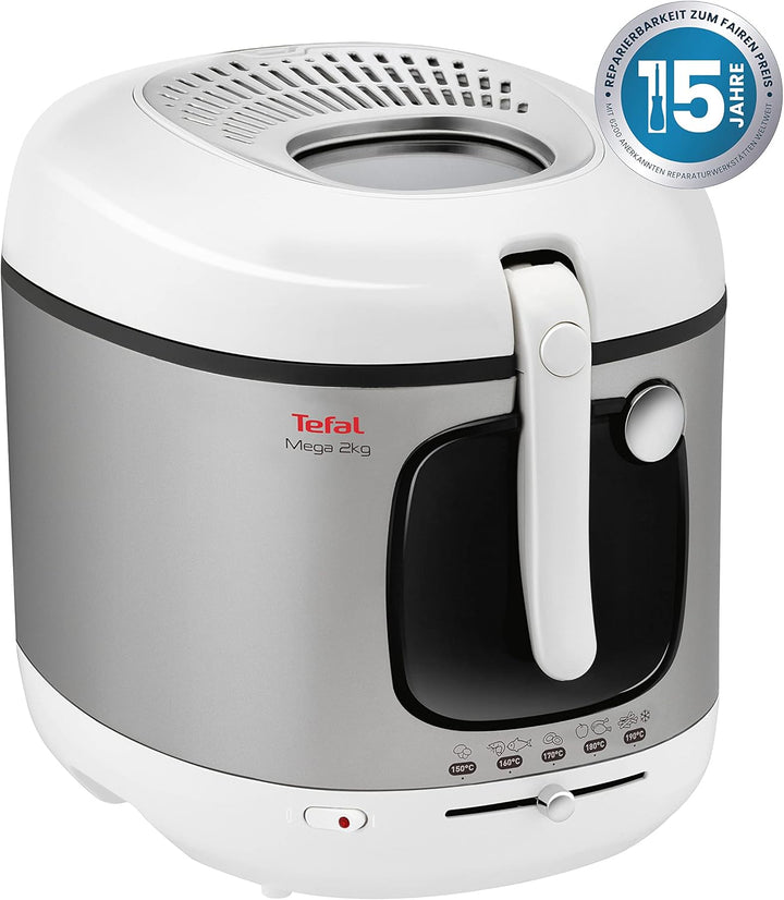 Tefal FR4800 Mega 2 kg Elektrische Fritteuse | 3,3 L Öl-Kapazität | Anti-Geruchs-Filter | spülmaschi