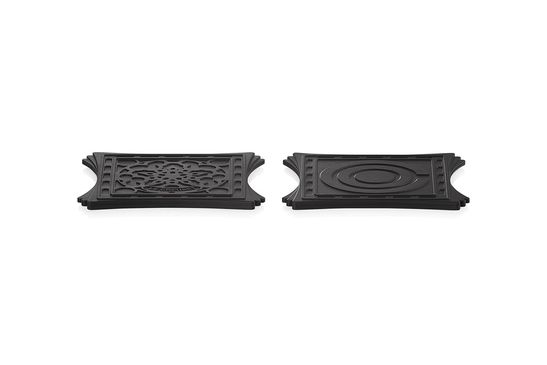 Le Creuset Magnetische Untersetzer, 2er Set, Silikon, 9.5 x 9.5 cm, Schwarz glänzend, 93009400140002