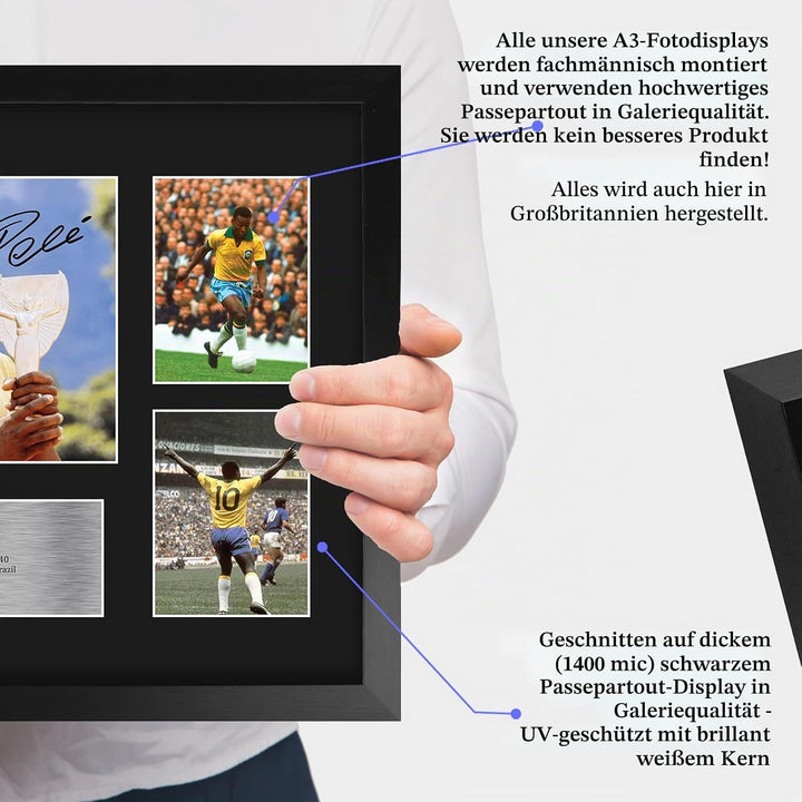 HWC Trading FR A3 Pele Brazil Geschenke Gedruckt, Signiert Autogramm Bild, Für Fussball-Fans Und Anh