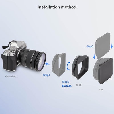 Haoge LH-X18 Gegenlichtblende mit Bajonettsockel für Fujifilm Fuji Fujinon XF 16-80 mm F4 R OIS WR X