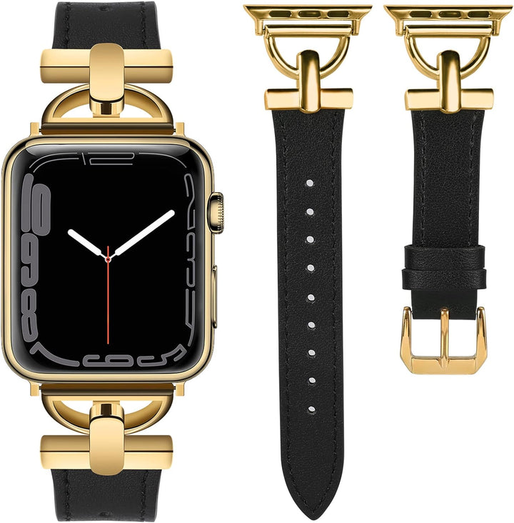 Wearlizer LederArmband Kompatibel mit Apple Watch Armband 41mm 38mm 40mm Frauen, Echtesleder Armband