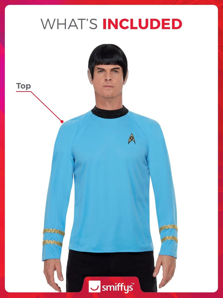 Smiffys Star Trek Original Series Sciences Uniform, blaues Oberteil, offiziell lizenziertes Star Tre