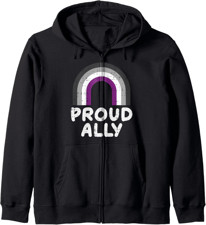 Proud Ally Asexual Rainbow Ace Pride Flag LGBTQ Men Women Kapuzenjacke