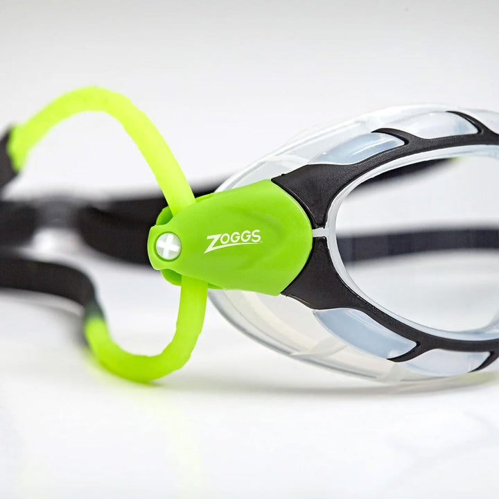 Zoggs Unisex Predator Schwimmbrille Schwarz/Limetten/Transparent S Single, Schwarz/Limetten/Transpar