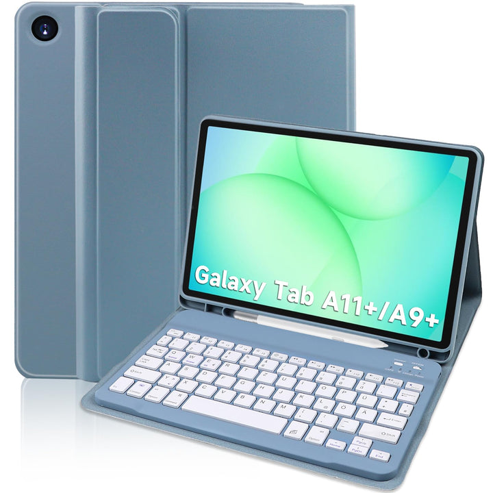 Tastatur Hülle für Samsung Tab A11+ Plus/A9+ Plus 11 Zoll,Deutsches QWERTZ-Layout Tastaturen Hülle m