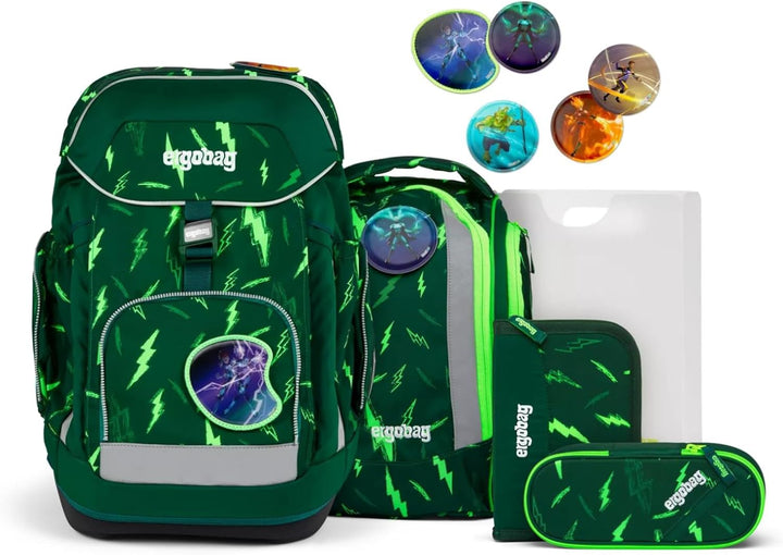 ergobag Maxi Set 6-teilig, ergonomischer Schulrucksack, Schulranzen, Vorgänger-Kollektion, Grundschu