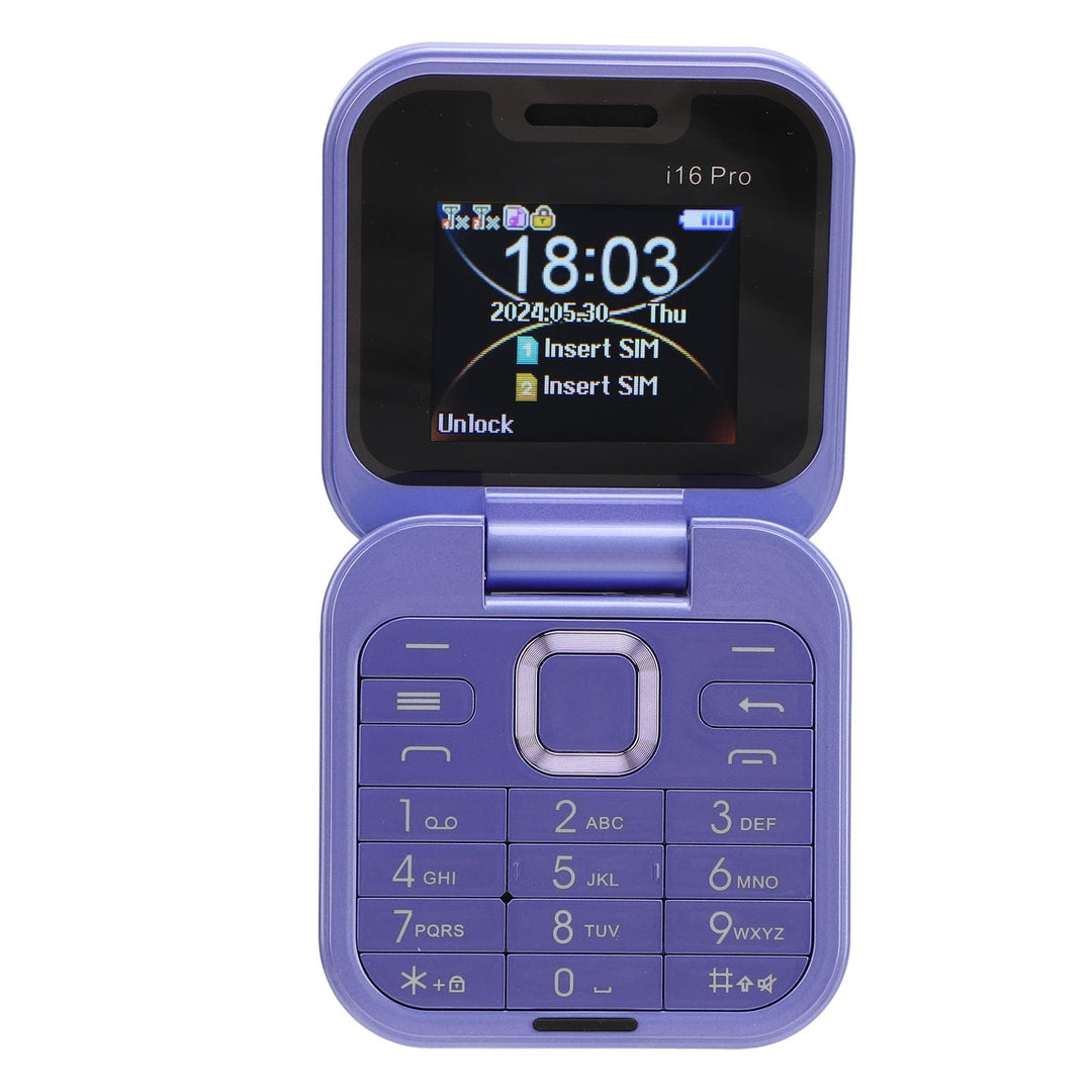Klapp-Handy, 2 SIM-Karten, -Format, faltbar, kleiner Bildschirm, FM-Radio, Magische Stimme, schwarze