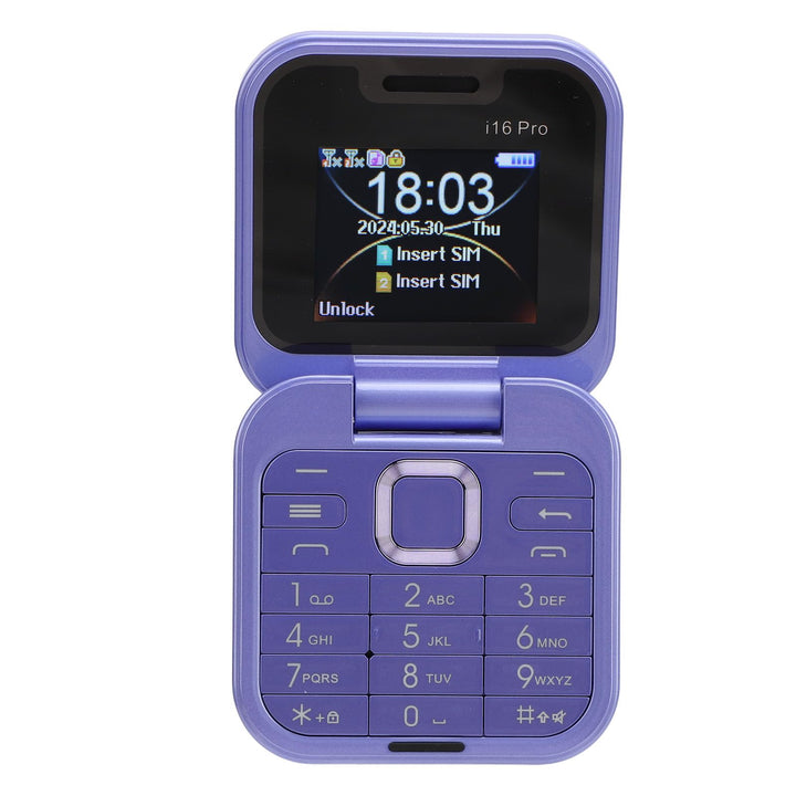 Klapp-Handy, 2 SIM-Karten, -Format, faltbar, kleiner Bildschirm, FM-Radio, Magische Stimme, schwarze