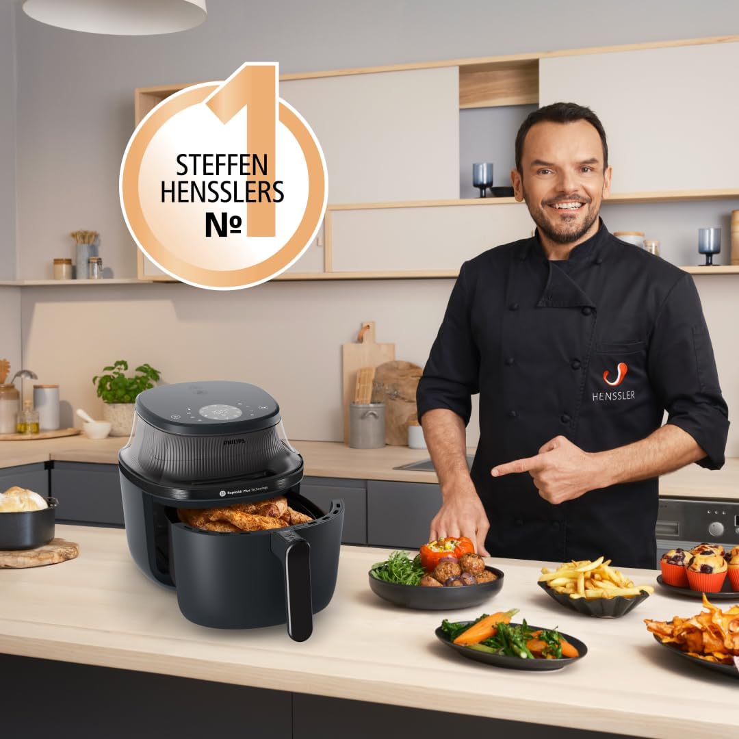 Philips Airfryer 3000 Series 7.2L, Sichtfenster, 16-in-1 Airfryer, RapidAir Plus Technologie, wenige