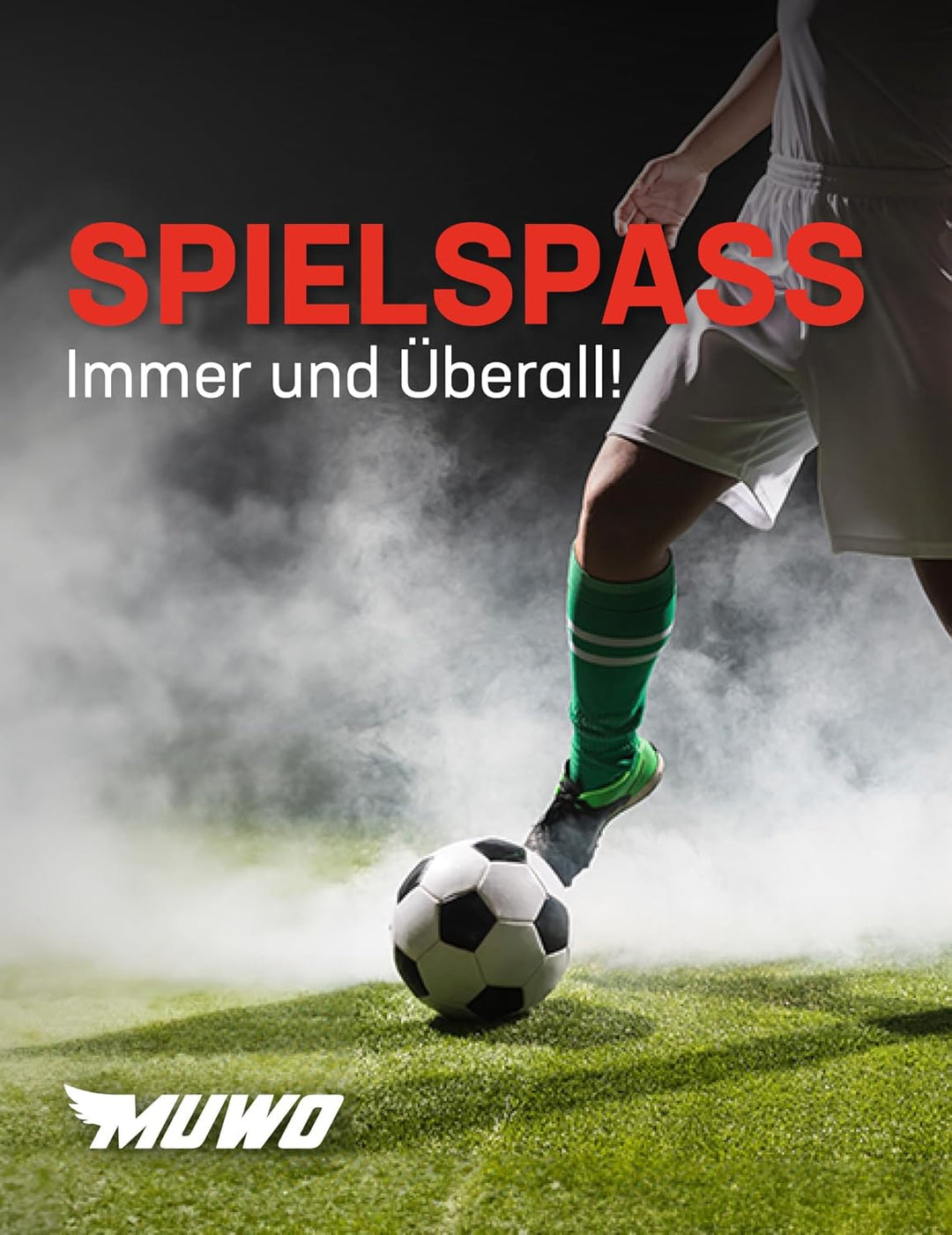 MUWO Fussballtor für Kinder und Erwachsene aus robustem Stahl 1,20 x 0,8 x 0,4 m, mit Tornetz und He