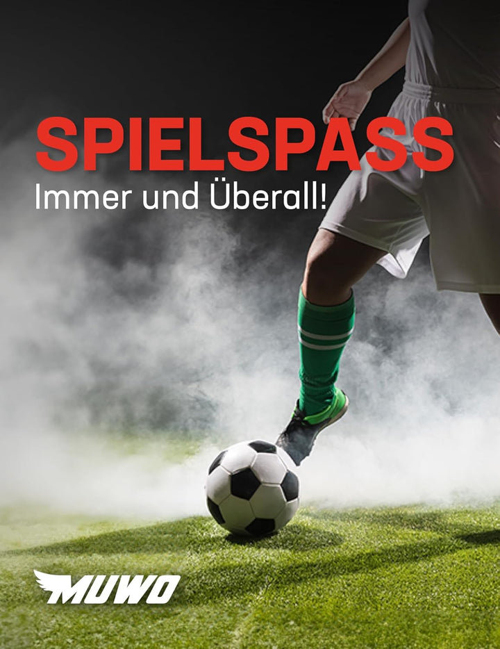 MUWO Fussballtor für Kinder und Erwachsene aus robustem Stahl 1,20 x 0,8 x 0,4 m, mit Tornetz und He