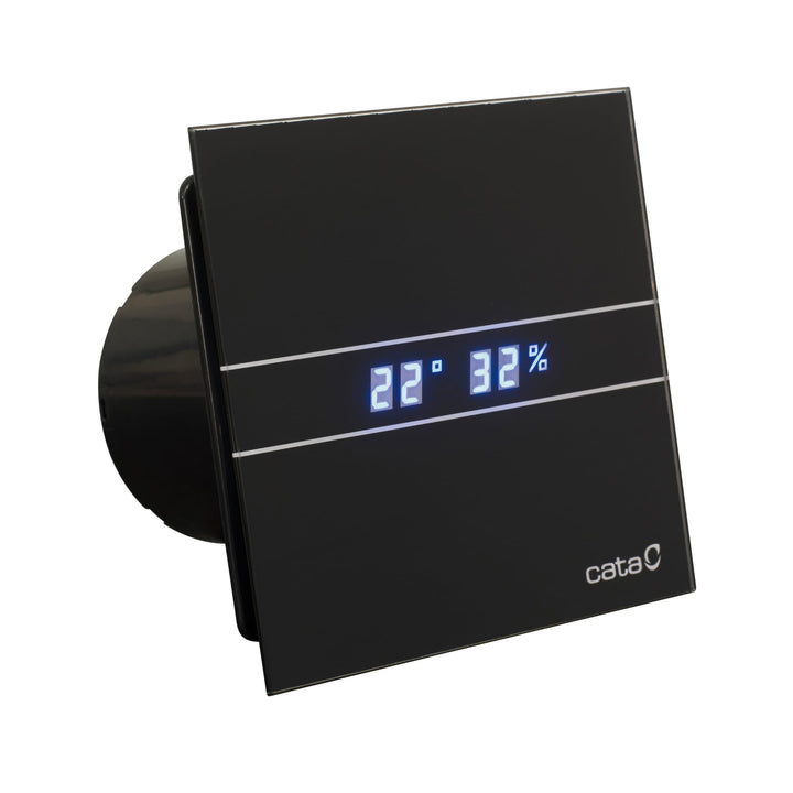 Cata E 100 GTH BK Bad-Abzieher, Timer Hygro, 8 W, Schwarz