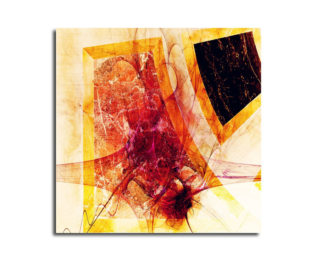 Paul Sinus Art Bild auf Leinwand Abstrakt348_60x60cm Abstraktes Motiv - Der Farben Crash - quadratis