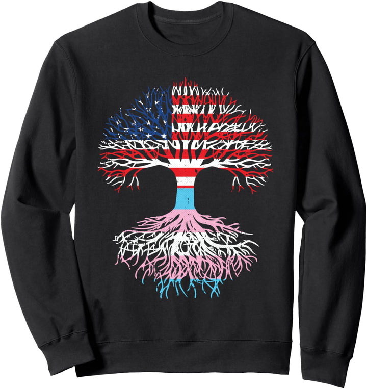 American Grown LGBT-Q Tran-gender Roots Pride Flag Ally Sweatshirt