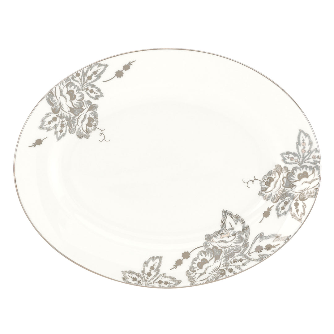 Lenox Floral Waltz 815115 Servierplatte, oval, 33 cm, Weiss Oval Platter Lenox, floraler Walzer (Flo