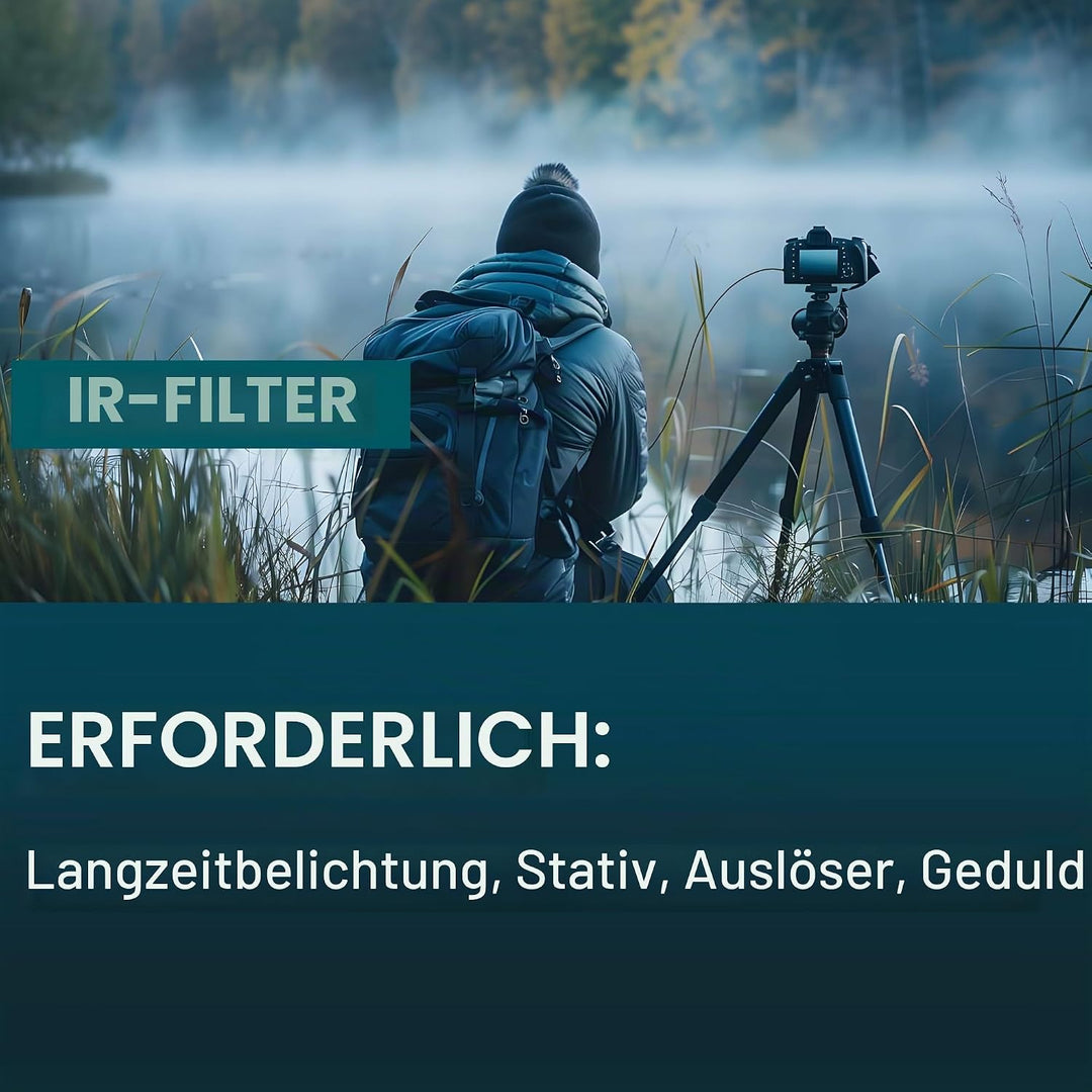 MaD Camera - 52mm R85 IR Infrarotfilter - 850nm Premium DSLR-Objektivfilter für kontrastreiche Schwa