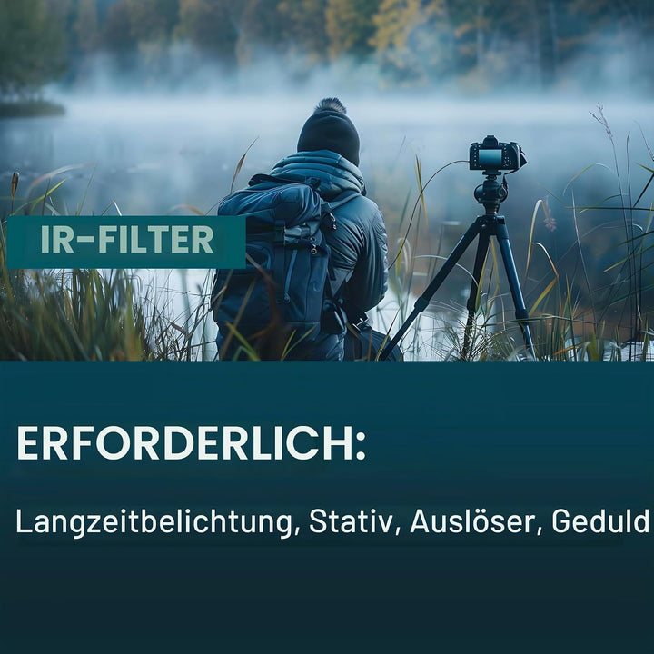 MaD Camera - 52mm R85 IR Infrarotfilter - 850nm Premium DSLR-Objektivfilter für kontrastreiche Schwa