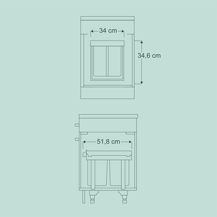 Relaxdays Einbaumülleimer 3-fach, ausziehbar, Küchenmülleimer für Unterschrank, 15 l &amp; 2x 8 l, 34,6
