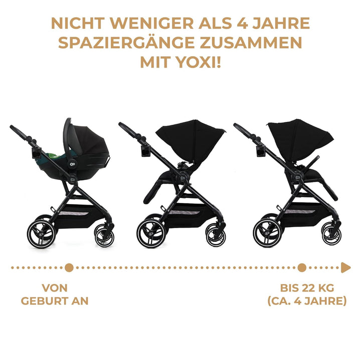 Kinderkraft YOXI Kinderwagen, buggy von Geburt bis 22 kg, Einfach Zusammenklappe, Undurchdringlichen