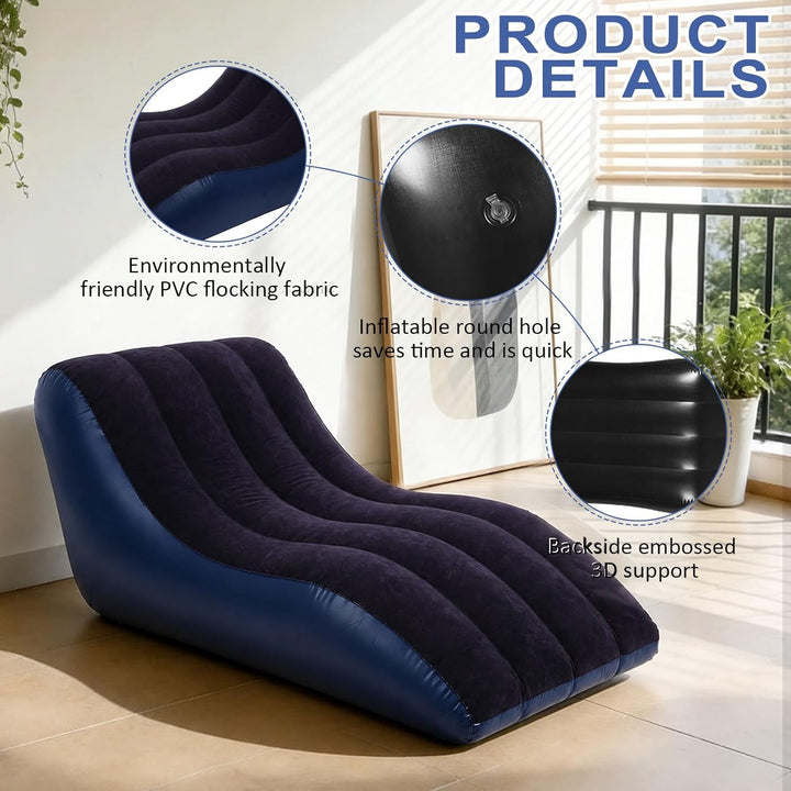 Bocguy Aufblasbarer Sessel, Luftsessel Outdoor, Luftsofa mit Luftpumpe, PVC Inflatable Sofa, Aufblas