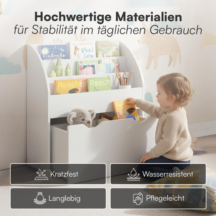 Bellabino Koro Bücherregal Kinder – Regal Kinderzimmer mit 3 Fächern für Bücher – Montessori Kinderr