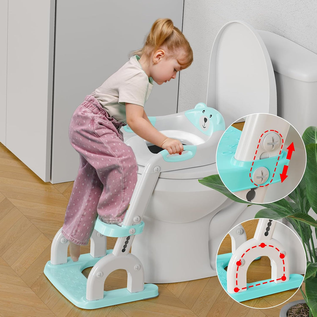 Toilettensitz Kinder mit Treppe, Upgraded WC Aufsatz für Kinder für Jungen und Mädchen, 2-in-1 Toile