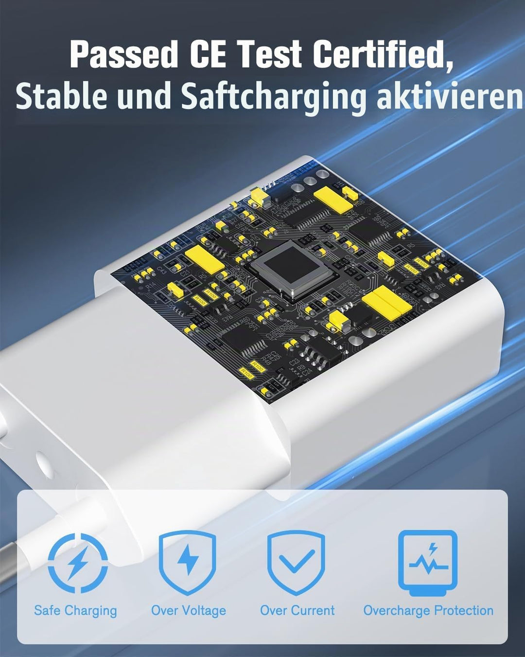 USB Ladegerät 5W Slim Ladestecker Netzteil 5V 1A 2Port USB C+ USB A Netzstecker Adapter, Steckdosena