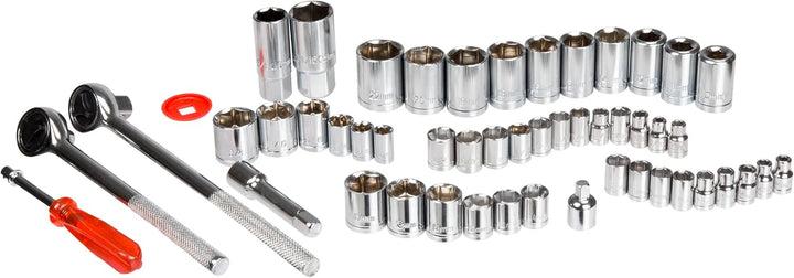 Stalwart 75-HT3014 SAE und metrisches Steckschlüssel-Set, 1/4, 3/8 und 1/2 Zoll, 52-teilig 52 Teile,