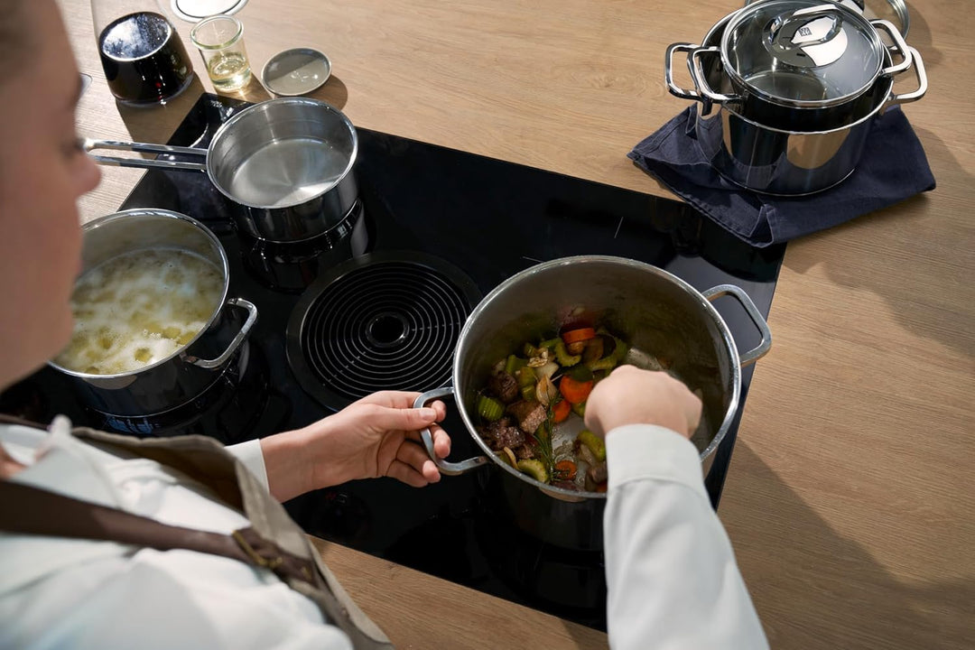ZWILLING Quadro Kochtopf-Set, 5-teilig, 4 Deckel, Induktionsgeeignet, Edelstahl, Silber, 60 x 50 x 3
