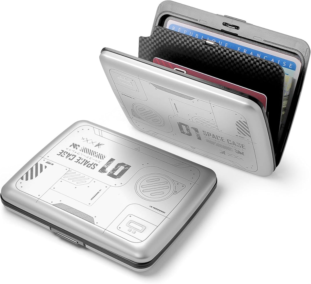 OGON Aluminium Geldbörse Smart Case V2 Large - Verstecktes Fach für Münzen und Scheine - RFID Schutz