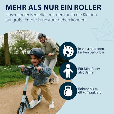 HUDORA BigWheel® 180 Advanced Junior - Hochwertiger & sicherer Kinder Roller ab 3 Jahre - Zusammenkl